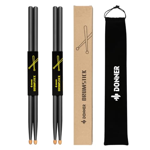Pair of Donner 5A drumsticks in black