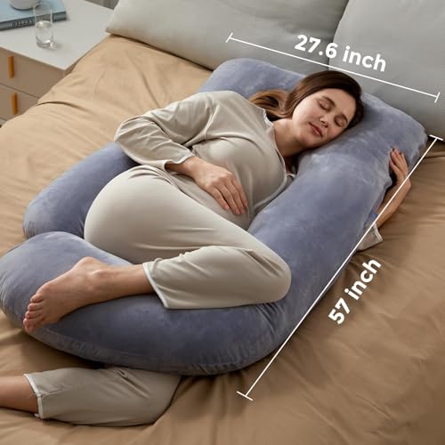 Full body placement of Momcozy maternity pillow