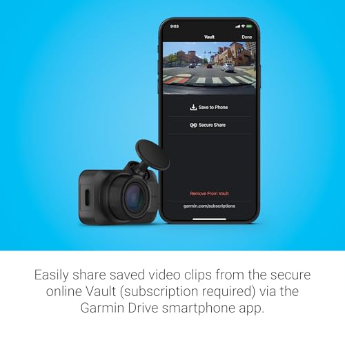 Garmin Dash Cam Mini 3 app interface view