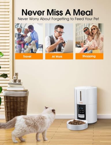 Top view of WOPET automatic cat feeder tank