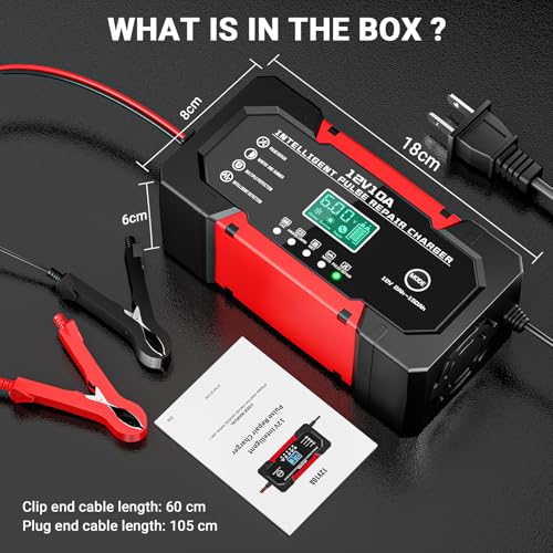 Top view of YDBAO 10A smart trickle charger