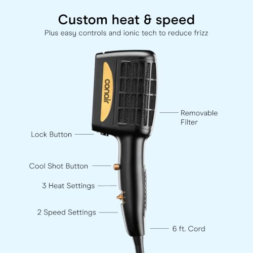 Conair dryer with dual-row detangling attachment