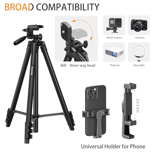 Auleda camera tripod with phone holder