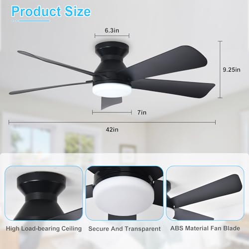 View of the Depuley ceiling fan blades and light kit