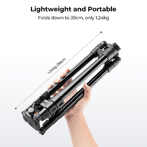 Close up of 360-degree ball head on K&F Concept tripod