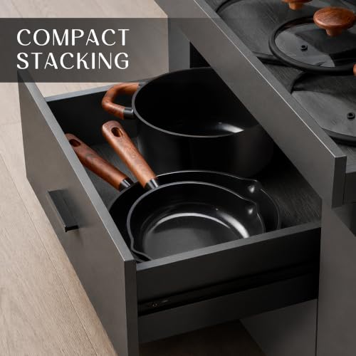 CAROTE cookware set arranged for display