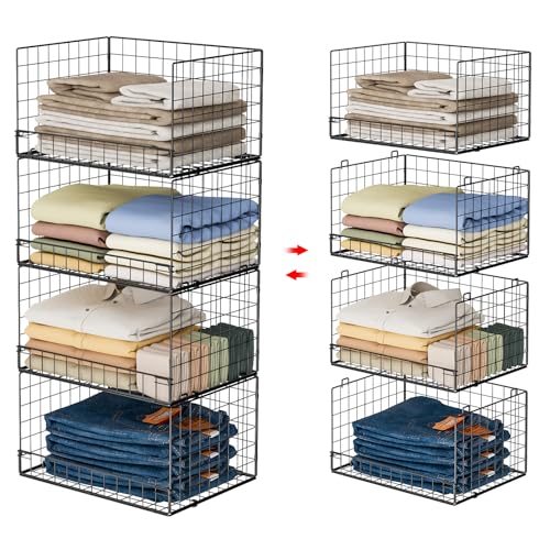 Yociyoga 4-Tier Stackable Closet Organizers front view