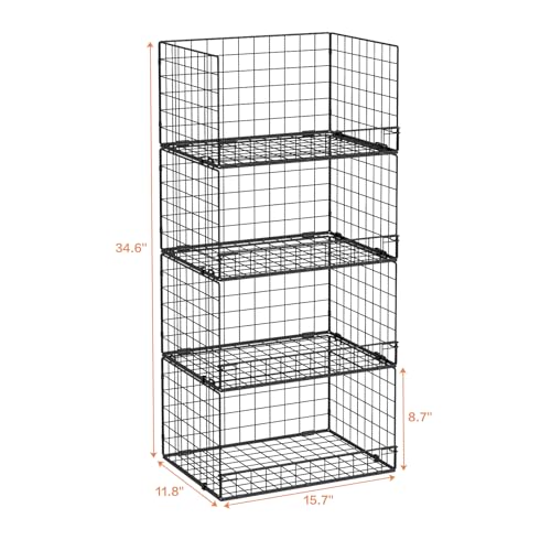 Yociyoga 4-Tier closet organizers in black finish
