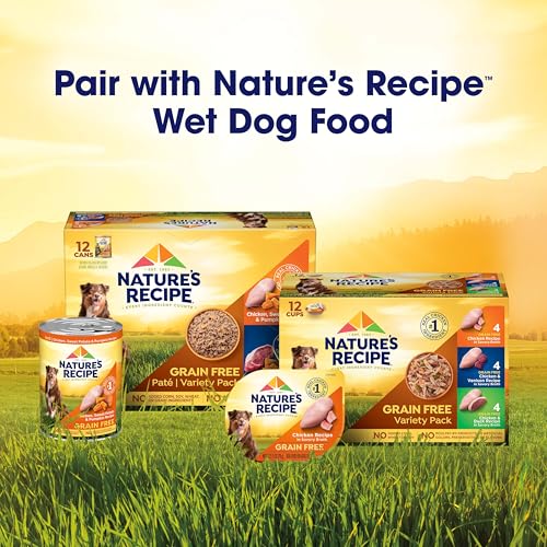 Nature's Recipe grain free dog food 4 lb bag branding