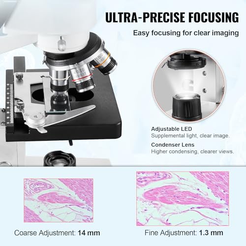 Trinocular microscope precision focusing