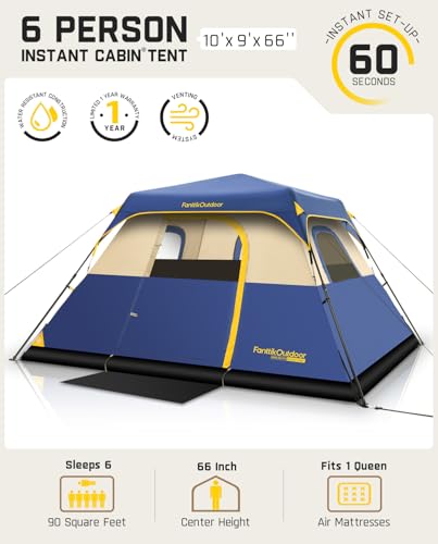 Spacious tent interior with room for air mattress