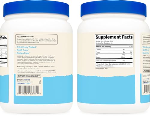 Close up of Nutricost collagen white powder texture