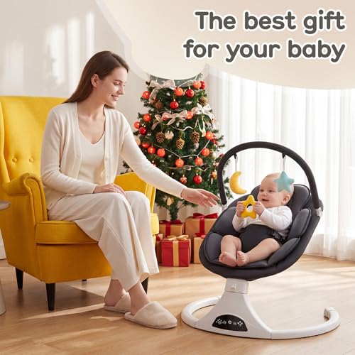 RIVIPLOU baby swing showing 3-point harness