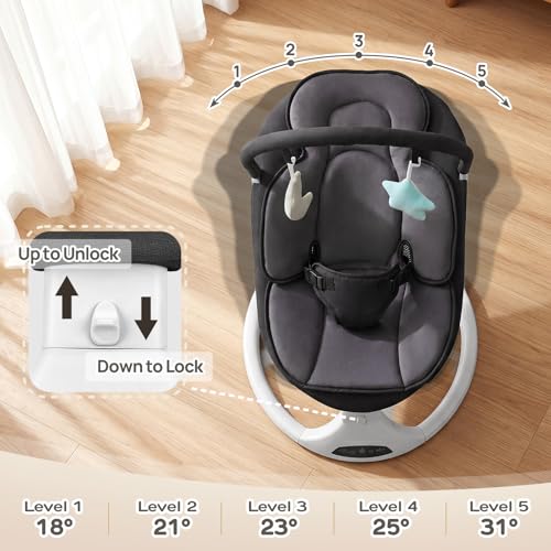 Removable seat pad on RIVIPLOU infant swing