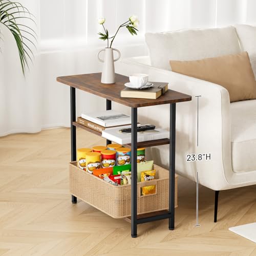 SLEEPING LAMB rustic brown end table