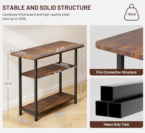 Side table with wide tabletop