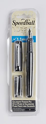 Speedball calligraphy pen on white background