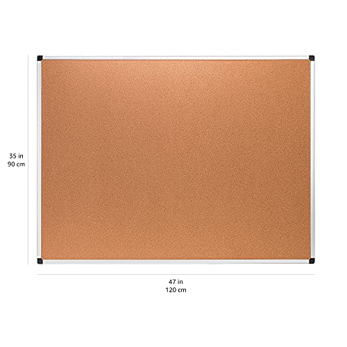 Bulletin board mounted on office wall