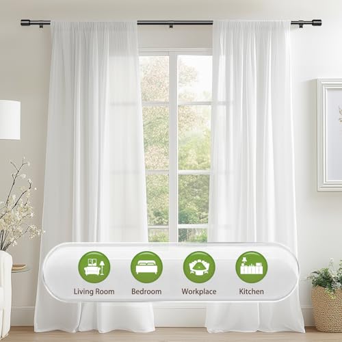 Bedroom window with black curtain rod