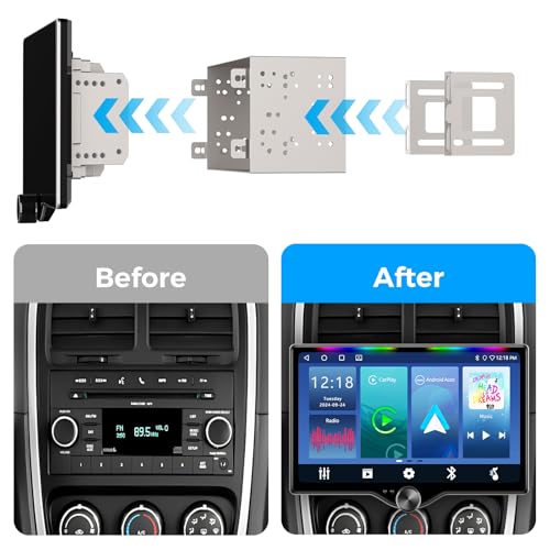 Kissound 10.1" unit installed in a dashboard