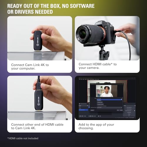 Elgato Cam Link 4K connected to a DSLR camera