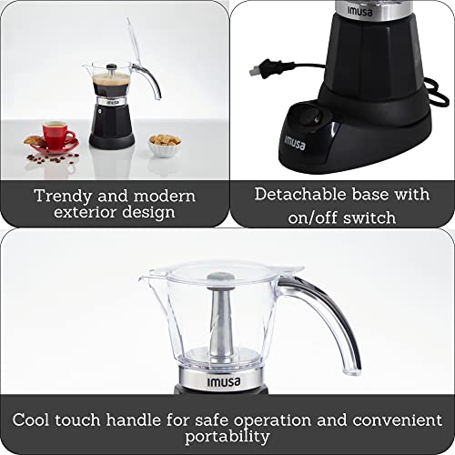 Imusa Espresso Maker with cool-touch handle