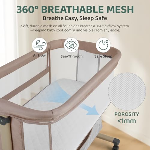 Lockable wheels on the Cowiewie Beige baby sleeper