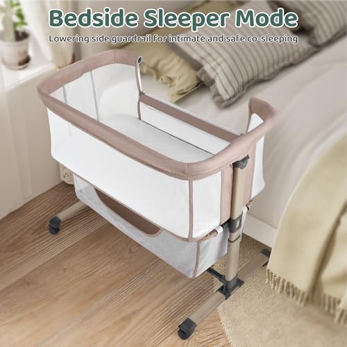 Close up of Cowiewie bassinet beige fabric texture