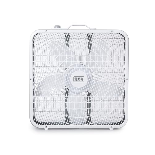 BLACK+DECKER 20-inch white box fan front view
