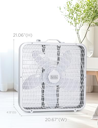 BLACK+DECKER box fan placed in a room