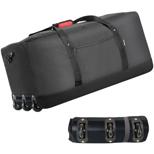 Finnhomy 120L Foldable Rolling Duffel Bag black