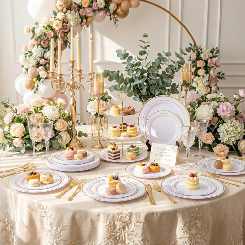 I00000 gold plates set for dinner