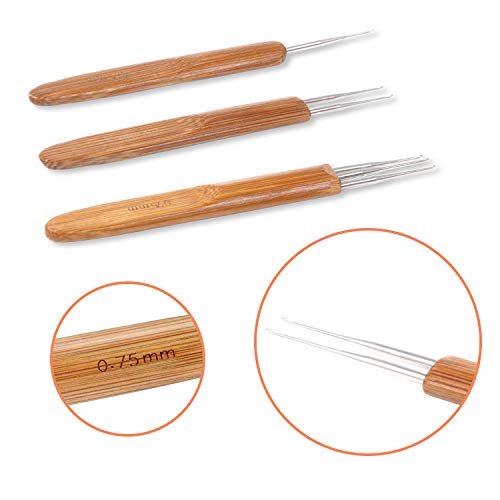 Bamboo handle detail of AUGSUN hair locking tool