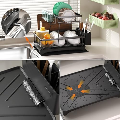 Godboat dish rack black metal finish close up