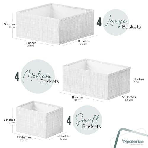 Various sizes of NEATERIZE fabric storage bins
