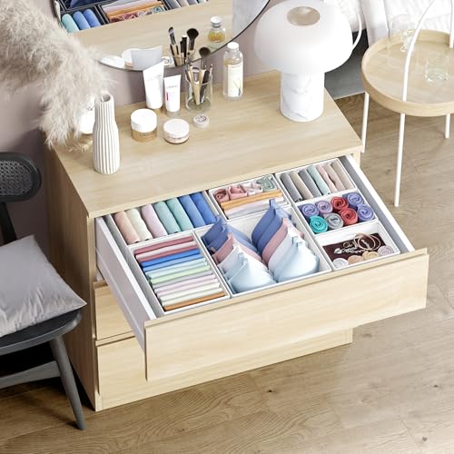 NEATERIZE storage set arranged in a dresser drawer