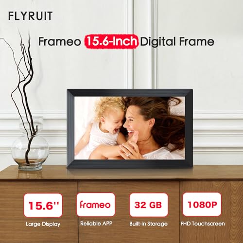 Side profile of FLYRUIT 15.6 inch digital picture frame