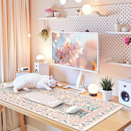 iCasso Pink Floral Desk Mat folded