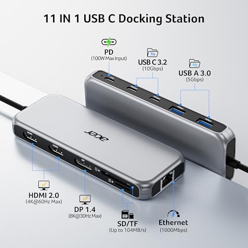 Grey Acer docking station port layout