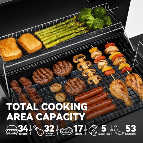 Height-adjustable charcoal pan detail