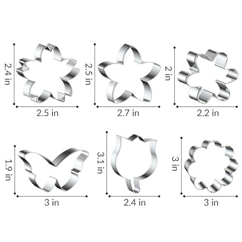 FUSOTO Flower Cookie Cutter Set with daisy shape