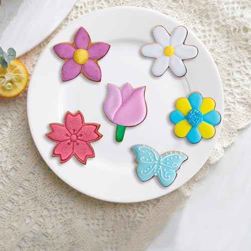 FUSOTO Flower Cookie Cutter Set with tulip shape