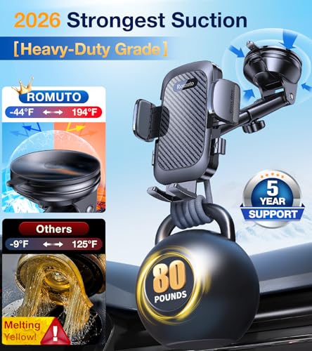 Romuto mount installed on a car dashboard