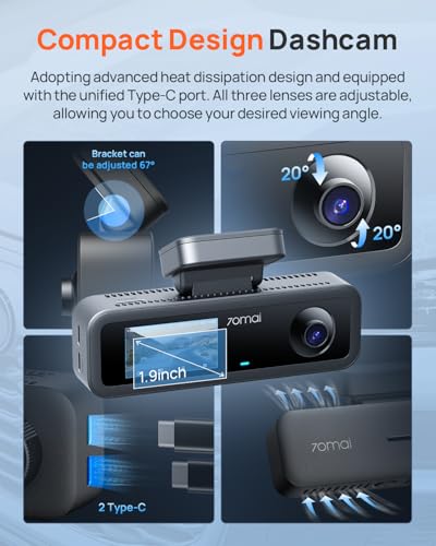Complete dash cam set in black