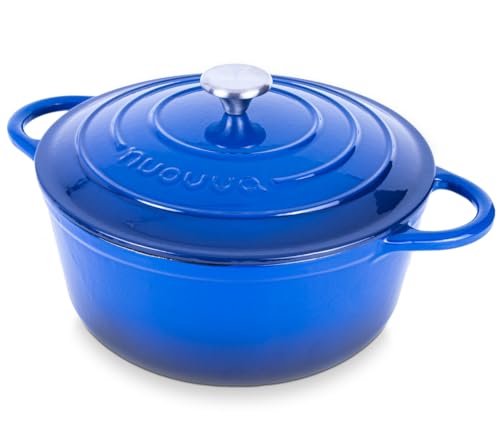 Nuovva 6.4 Quart Enamelled Cast Iron Dutch Oven Dark Blue