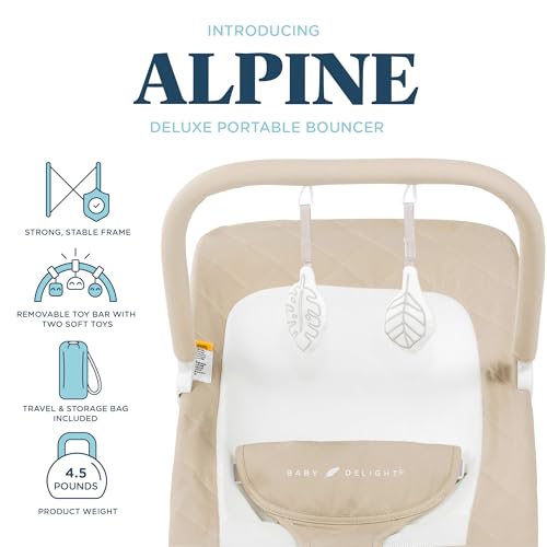 Alpine Deluxe Bouncer in Organic Oat side profile