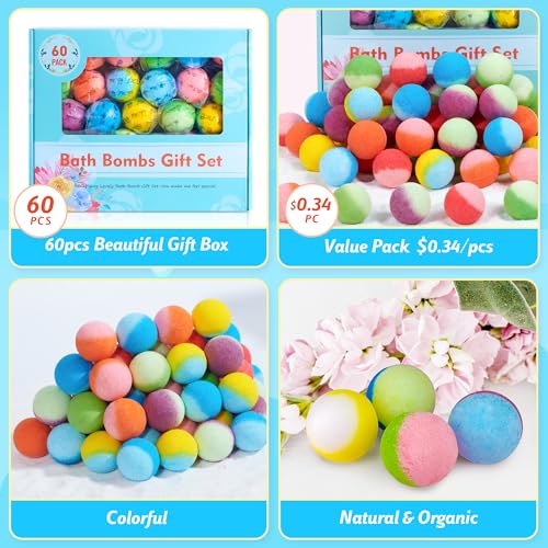 Assorted natural bath bombs in yellow packaging