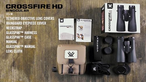 Front view of Vortex Crossfire HD 12x50 sports optics