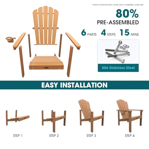 Side profile of THOEOE Adirondack chair ergonomic backrest