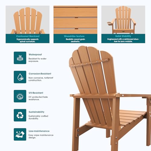 Front view of THOEOE chair set on patio